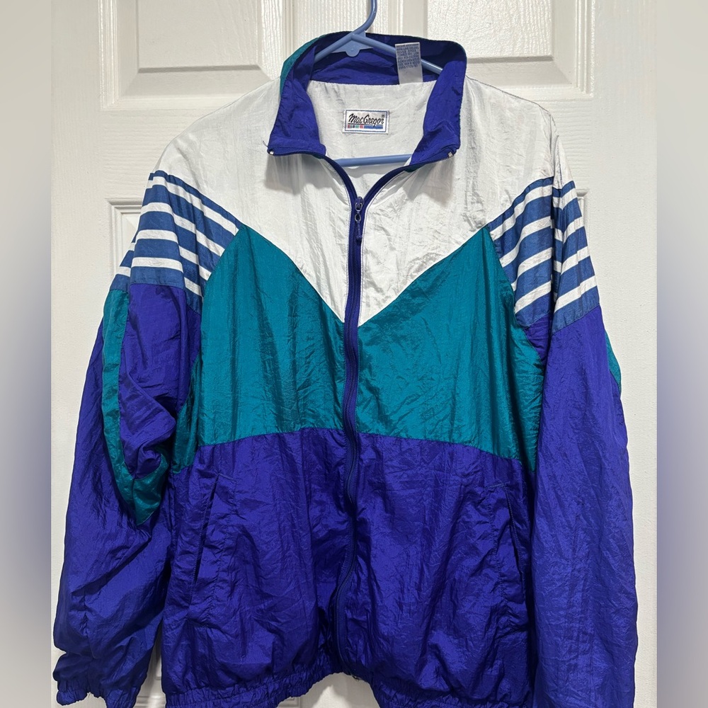 VTG McGregor Men's Blue and Teal Windbreaker